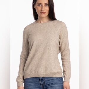 Merino Possum Light Brown Classic Crewneck Sweater Pullover Size Medium